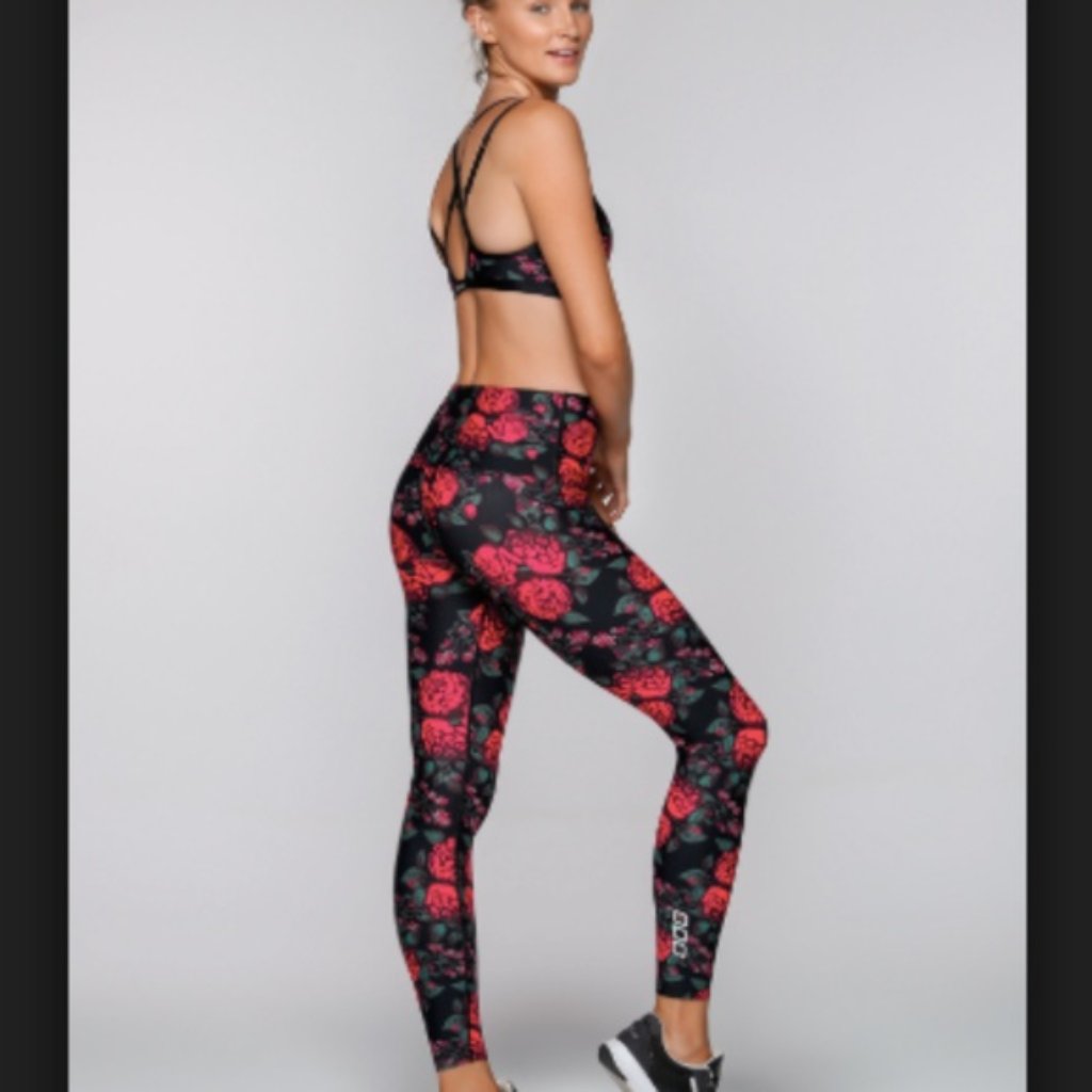 Lorna Jane Gothic Rose Full Length Tights Leggings